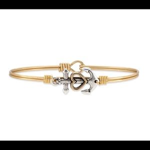Luca and Danni Anchor gold bracelet